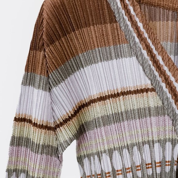 Issey Miyake Pleats Please V-Neck Bowling Sweater - Picture 5 of 9